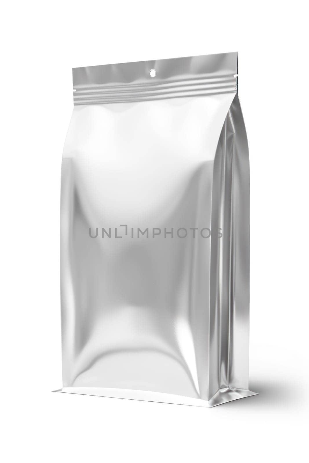 silver coffee packaging mockup with copy space. Generative AI