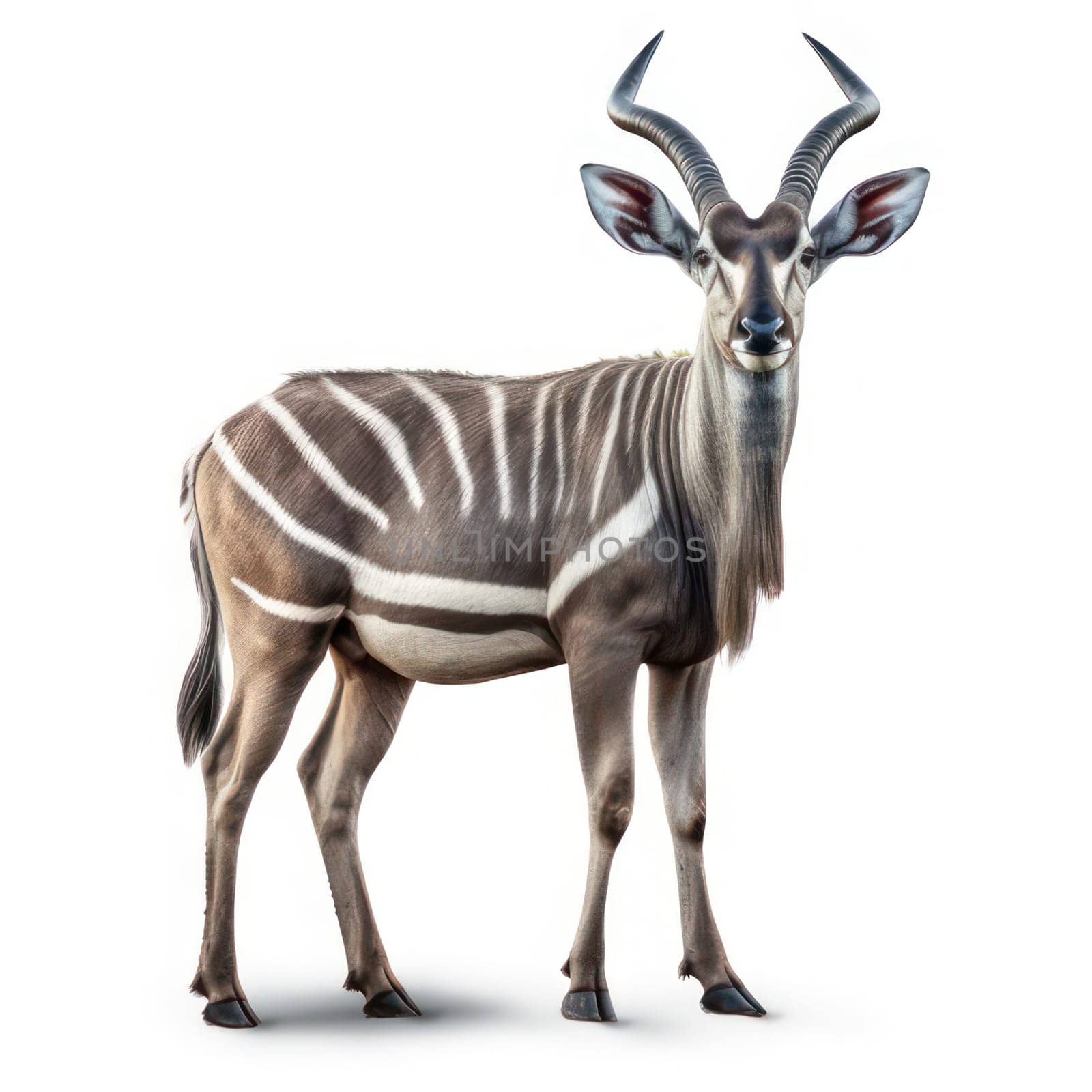 Kudu isolated on white AI generated image