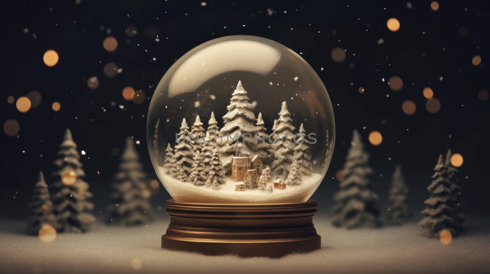 x'mas christmas winter snowglobe cabin, ai