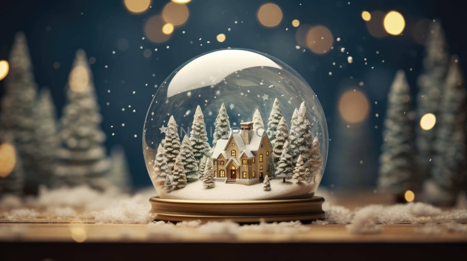 x'mas christmas winter snowglobe cabin, ai