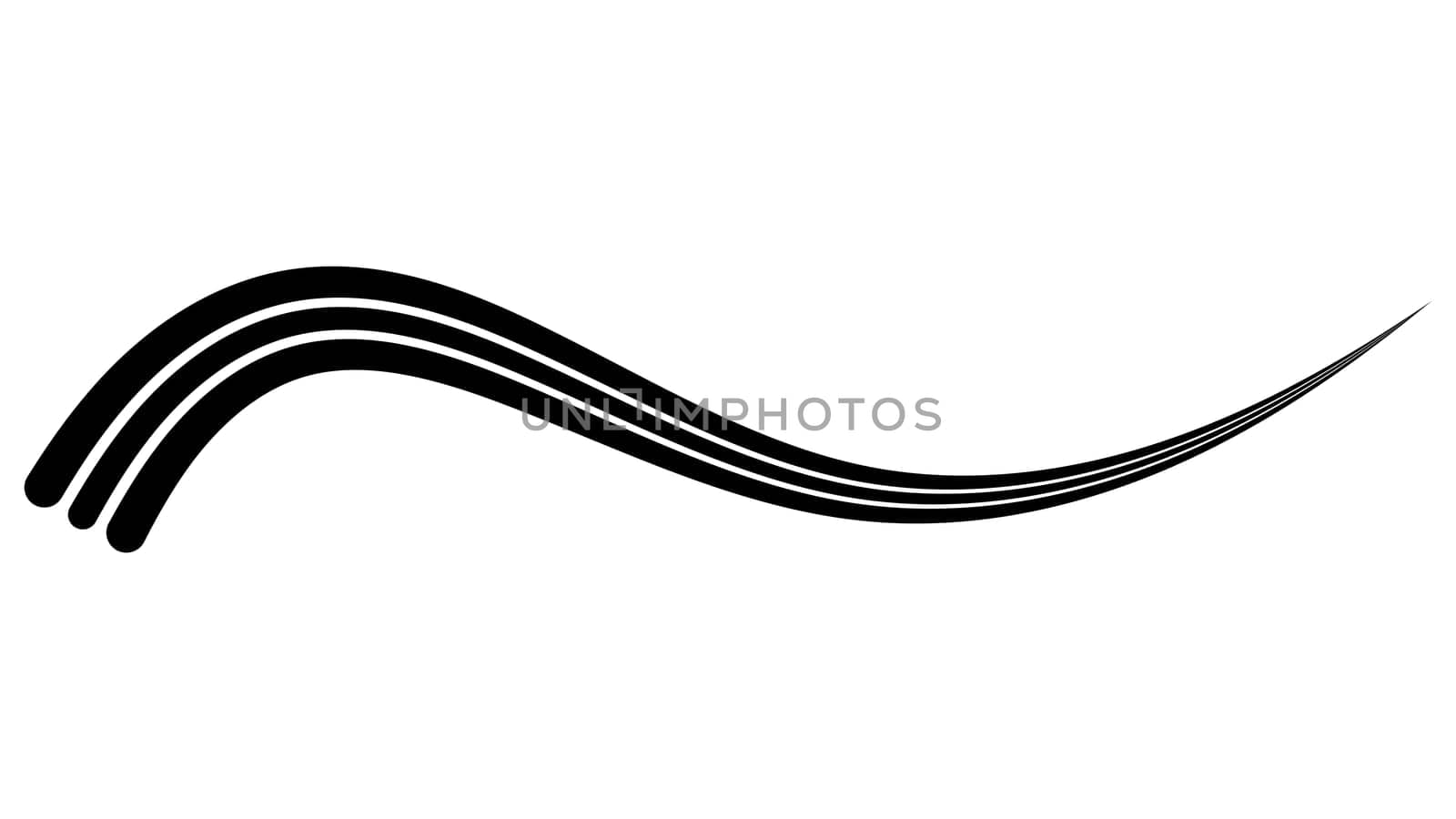 Line swash swish curly calligraphy under squiggle, swoosh stroke