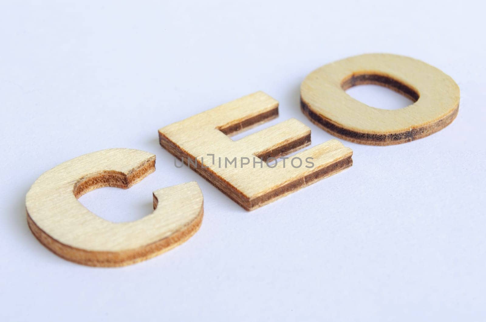 CEO text representing Chief Executive Officer on white cover background. Senior Management concept.