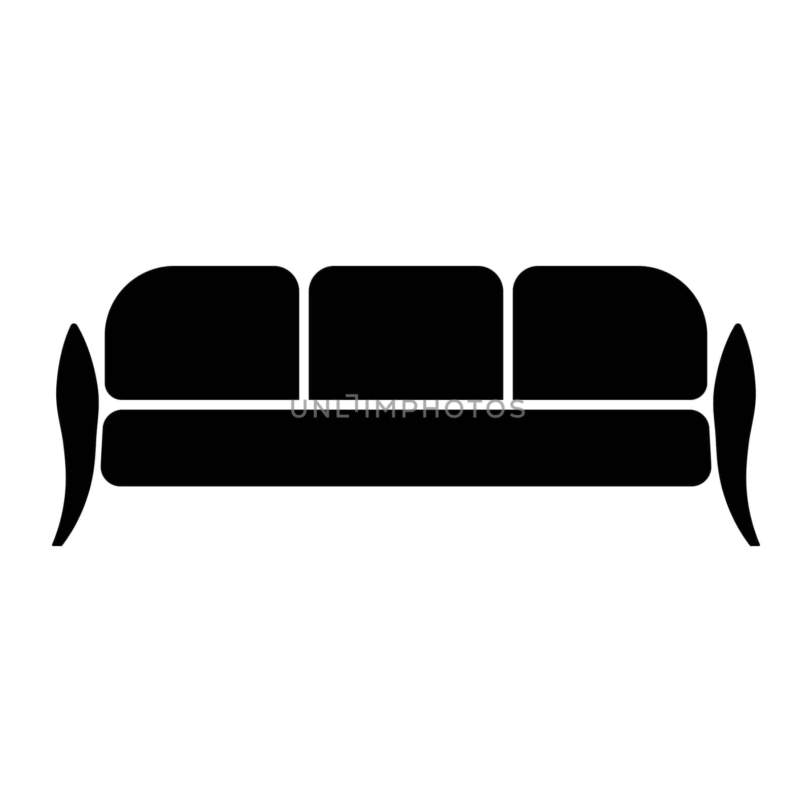 Icon comfortable sofa place for relaxing and watching TV shows