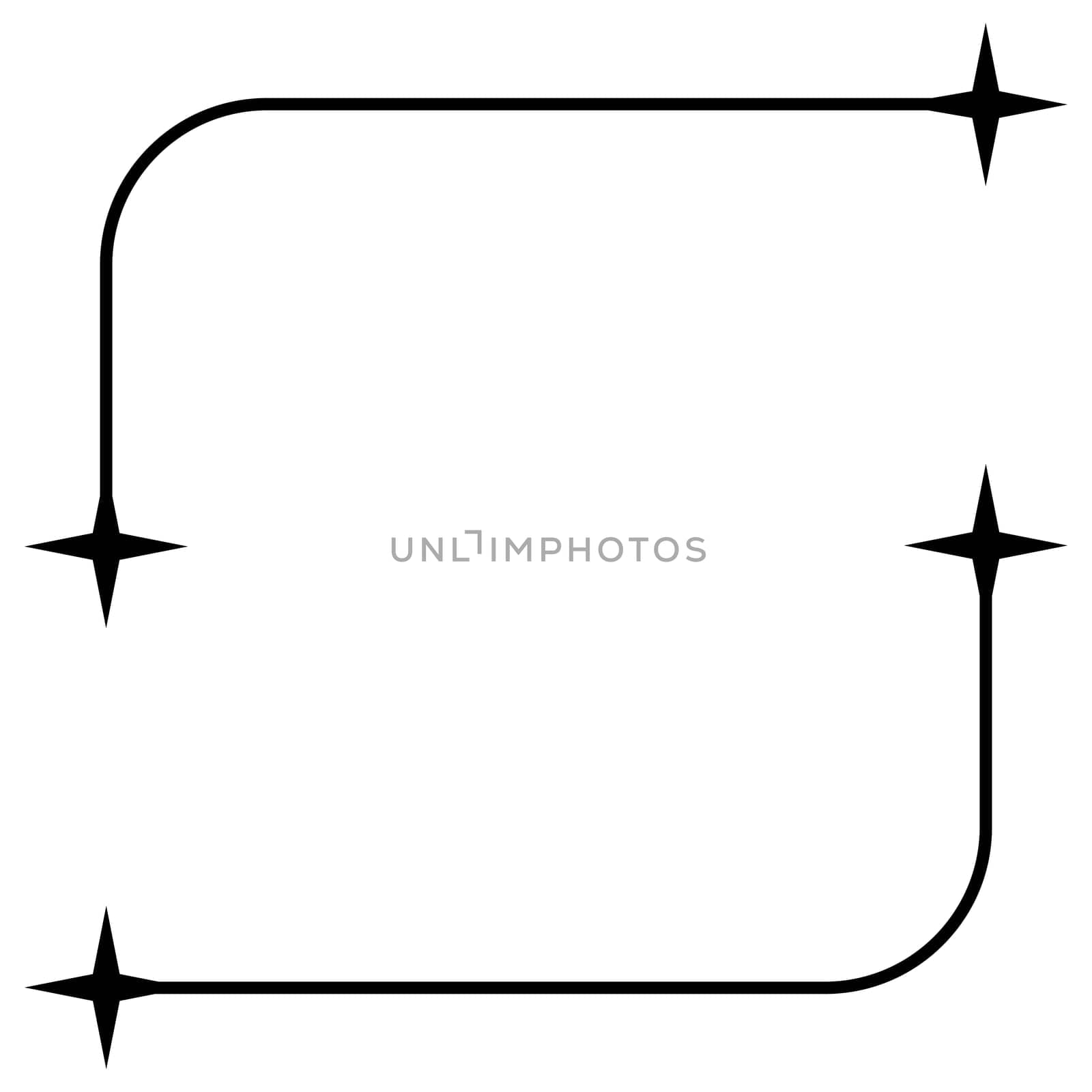 Frame for text message with stars frame stars four rays