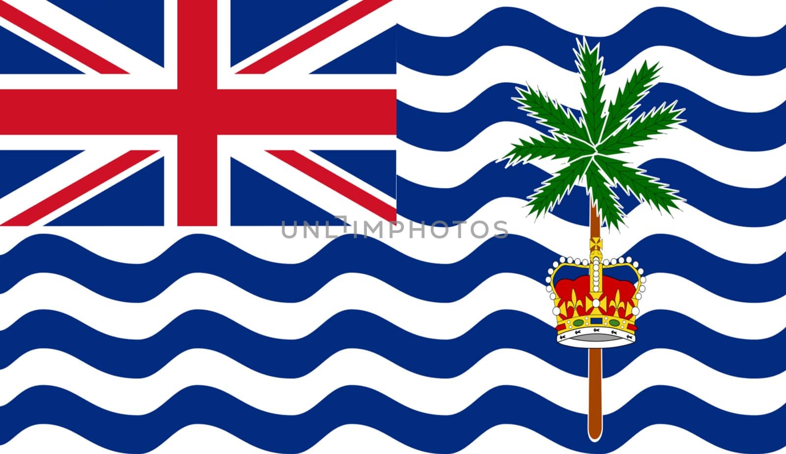 flag of British Indian Ocean Territory. BIOT. flag of island country. Island country. Illustration of national symbol of British Indian Ocean Territory