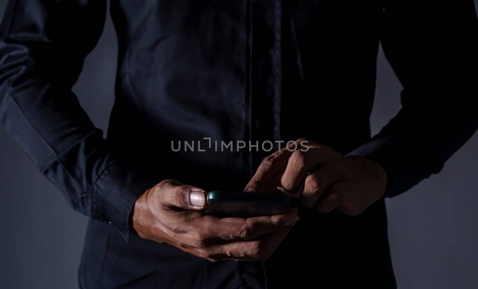 Connecting and communicating people through the network of the Internet, Business man with smartphone mobile, Networking people concept, People's work and transactions occur online and on the internet.