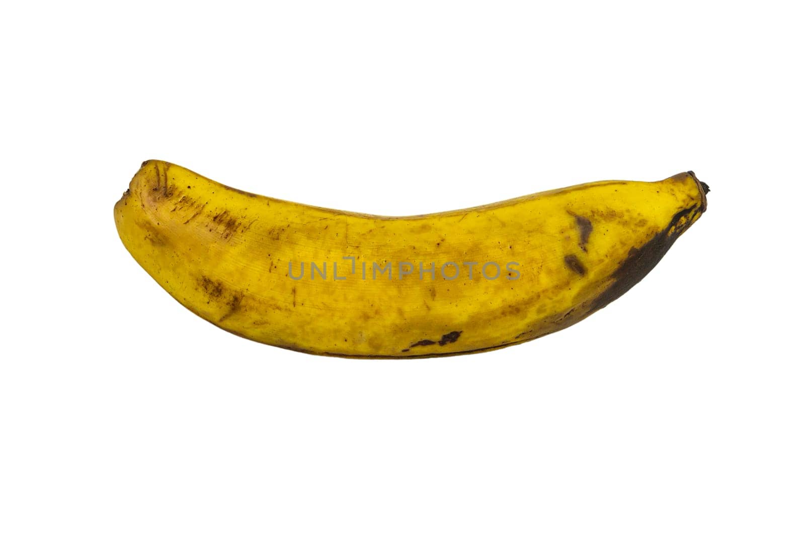 Rotten banana isolated on white background, Clipping path