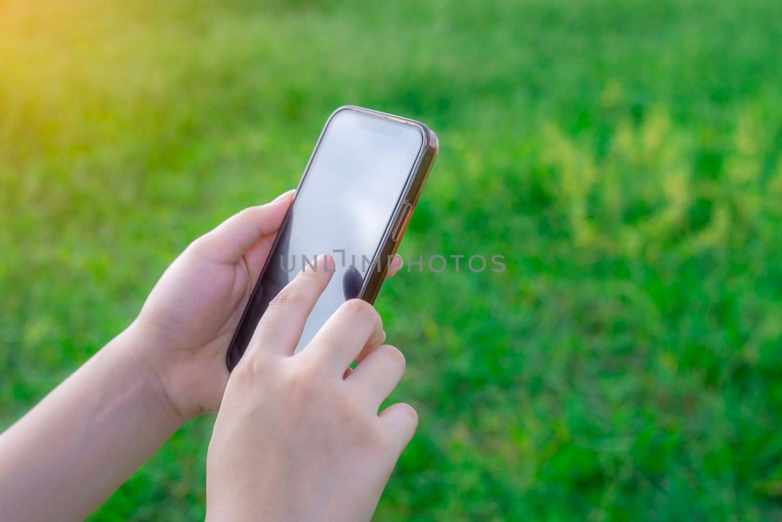 Women with smartphone mobile online social network, Network global world map internet networking people concept