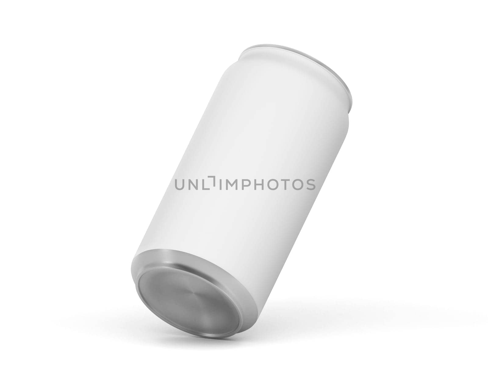 Aluminum drink can mockup isolated on white background