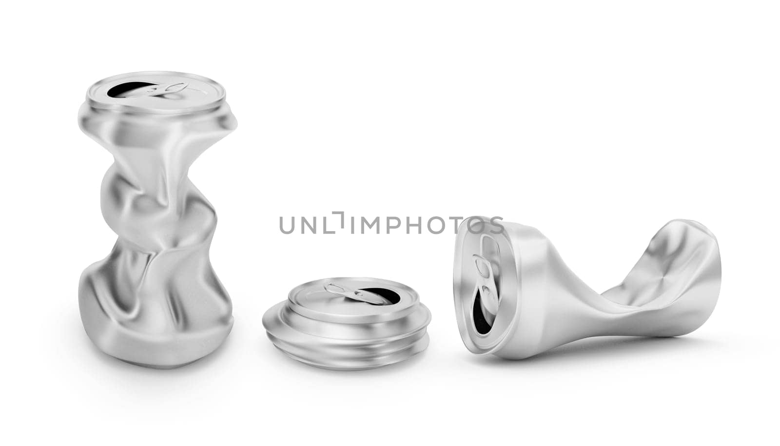 Compressed cans isolated on a white background