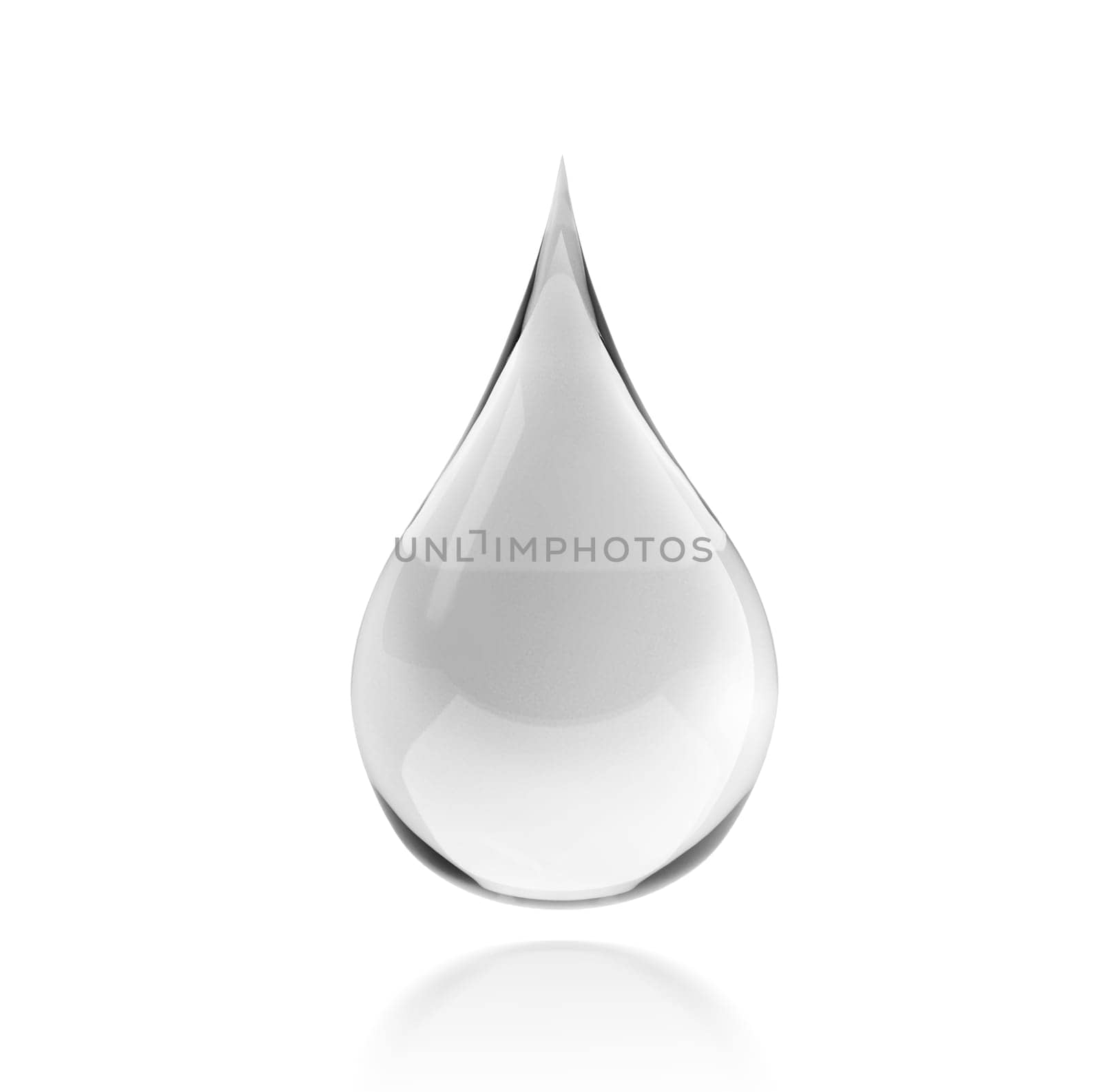 Sparkling clear water drops on a white background