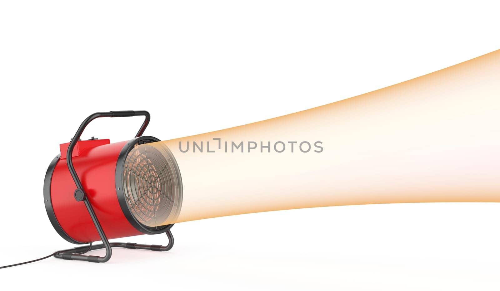 Blowing hot air with industrial electric fan heater
