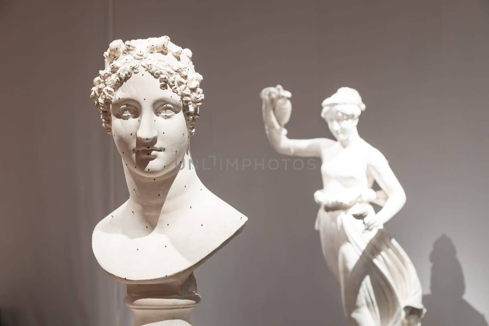 Bassano del Grappa, Italy - December 2022: art museum interior with famous ancient sculpture by Antonio Canova