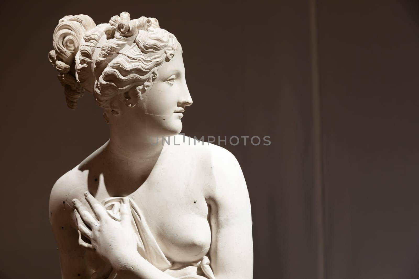 Bassano del Grappa, Italy - December 2022: Venus sculpture by Antonio Canova. Classical Aphrodite beauty