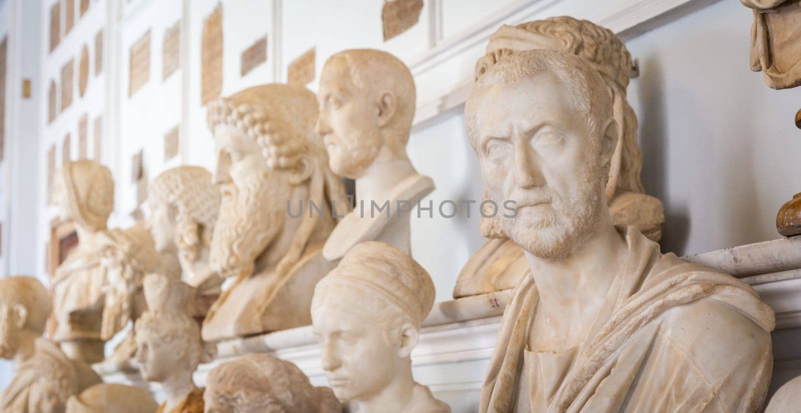ROME, ITALY - CIRCA AUGUST 2020: Vatican museum interior collection perspective