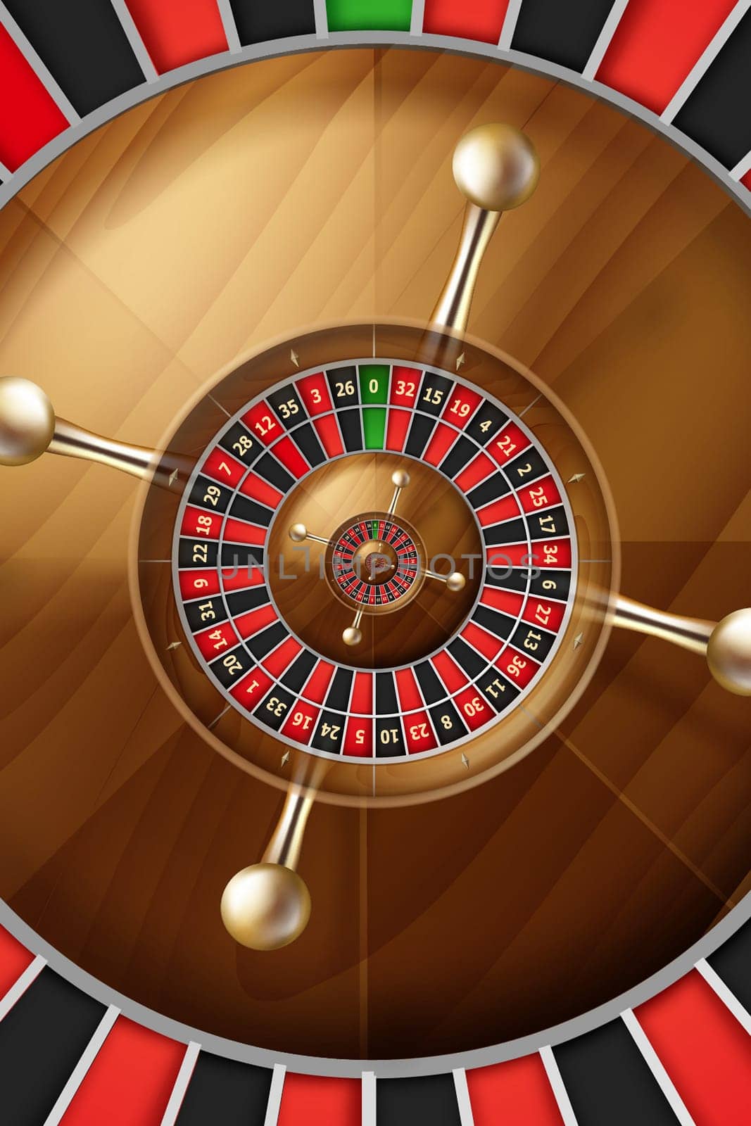 Roulette background illustration. Concept for casino, entertainment, fortune.