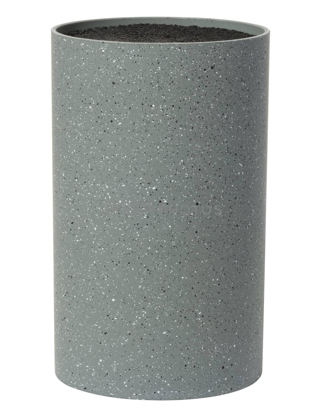 Round gray knife stand on white isolated background