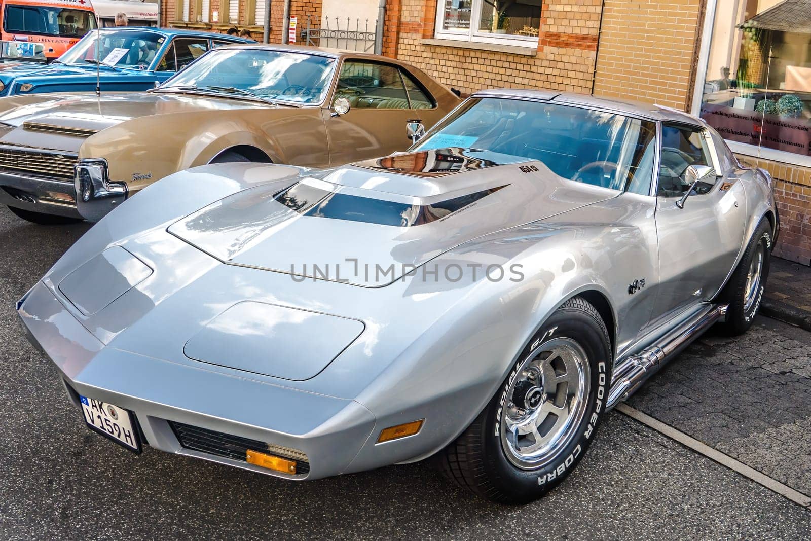 WETTENBERG, HESSE, GERMANY - 07 - 28 - 2023: CHEVROLET CORVETTE STINGRAY on a traditional Car Show Golden Oldies in Krofdorf-Gleiberg, near Giessen, Hesse.