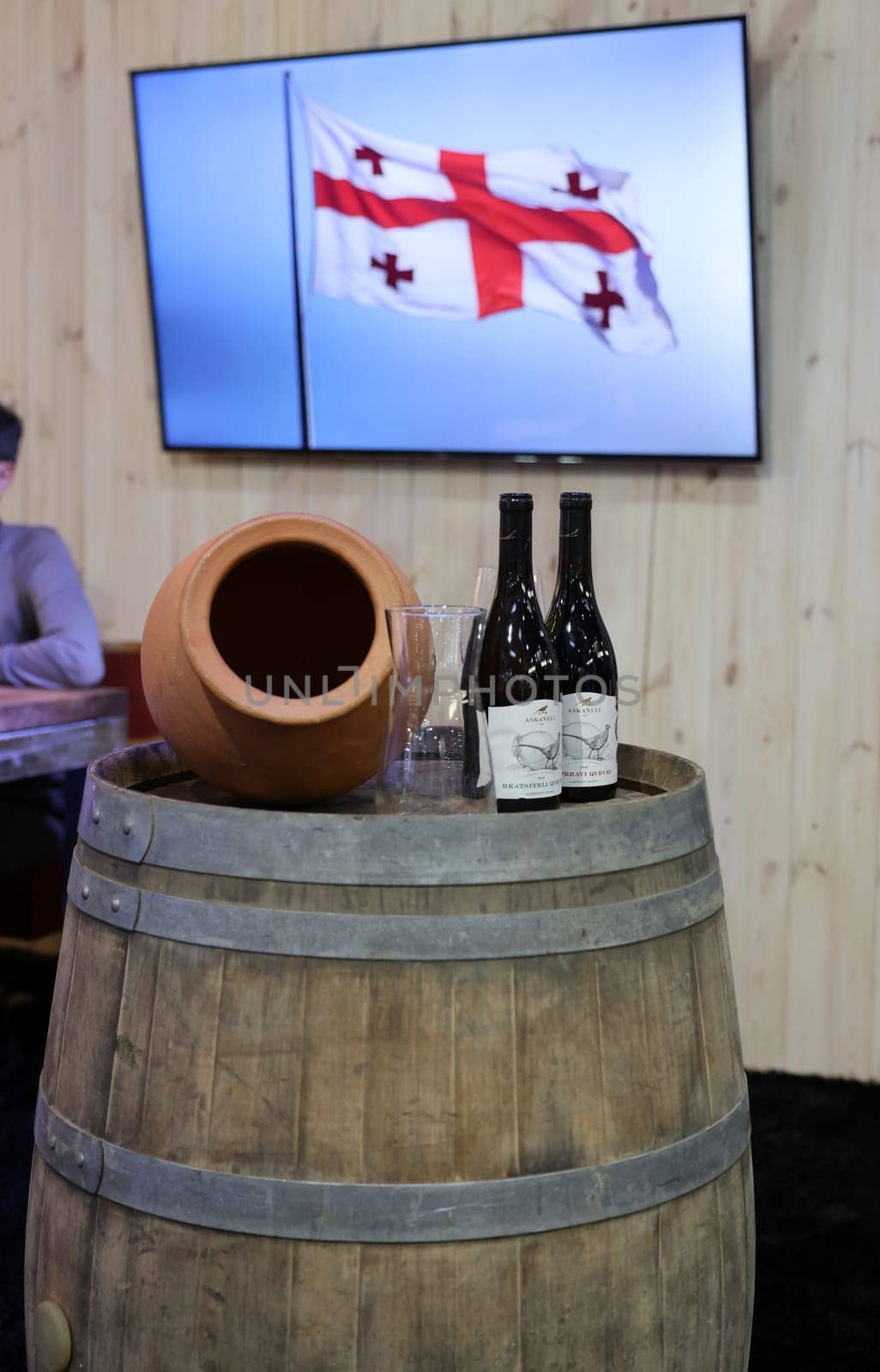 Cracow, Poland - November 17, 2022: International Wine Trade Fair ENOEXPO in Cracow. Producers of wine from all around the world meet the importers distributors and representatives.