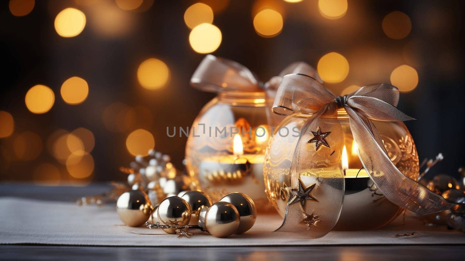Beautiful and wonderful Christmas decoration background with customizable space for Christmas wishes.