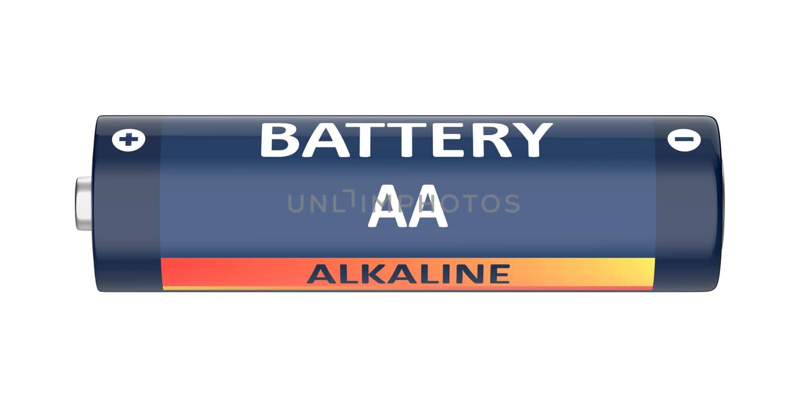 Alkaline AA size battery isolated on white background