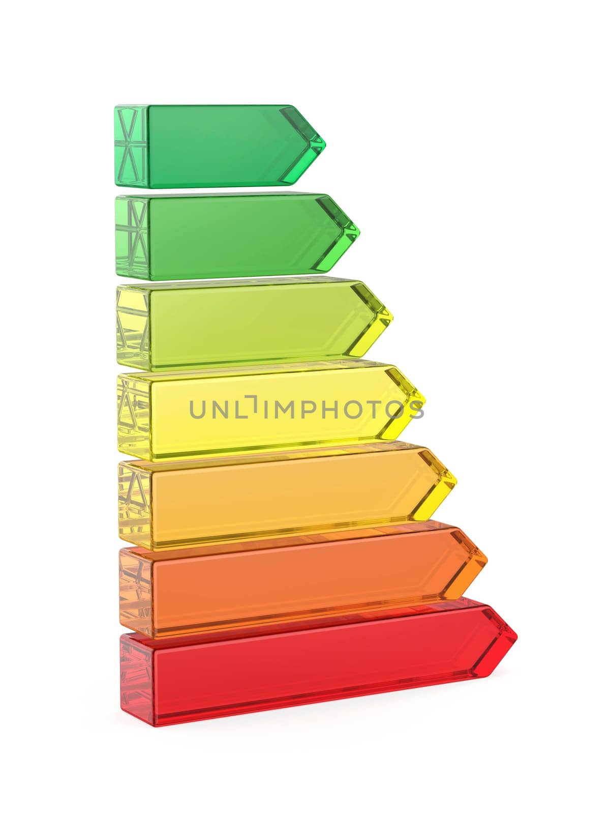 Energy efficiency rating bars on white background
