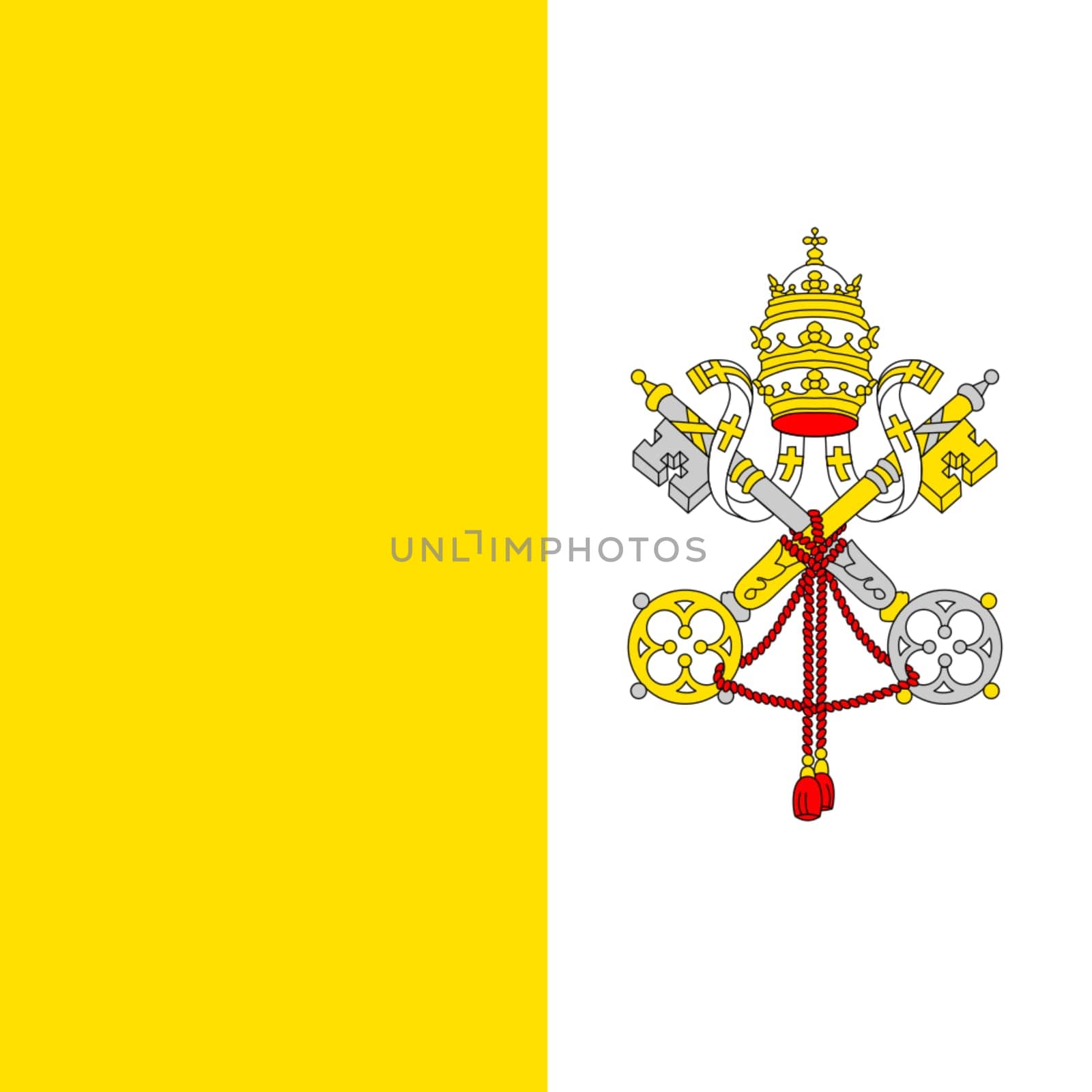 The Holy See flag. flag of Vatican. National Vatican flag. Vatican national flag. Apostolic See country. State symbol of Petrine See. Catholic Church