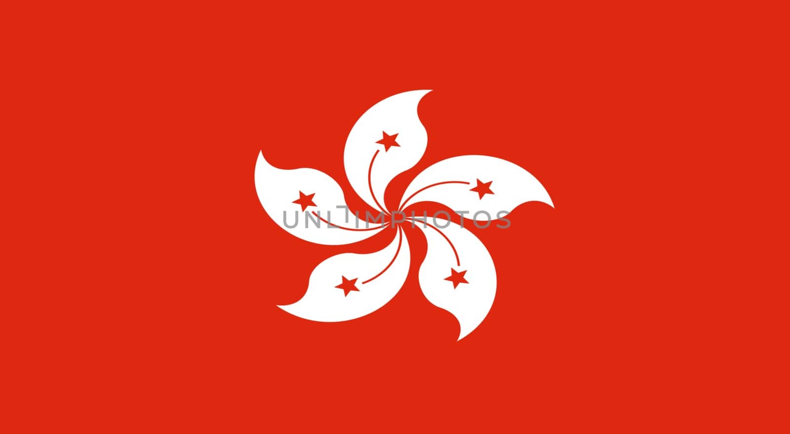 Flag of Hong Kong. Hong Kong national flag. Asian country. Hong Kong Special Administrative Region of the People Republic of China