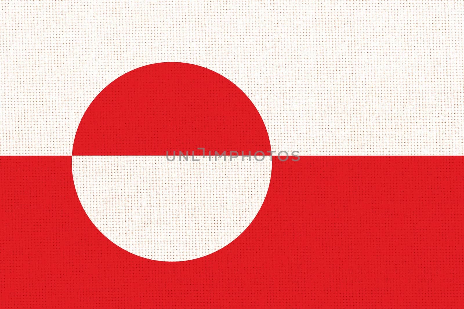 Flag of Greenland. 3D illustration. Flag on Fabric Texture. National symbol of Greenland