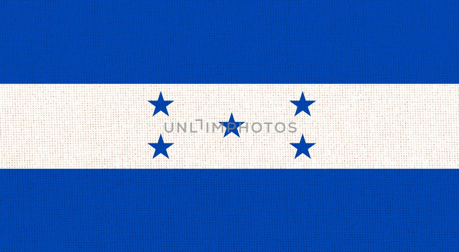 Flag of Honduras. National Honduras flag on fabric surface. national flag on textured background. Fabric Texture. Republic of Honduras. Central American country
