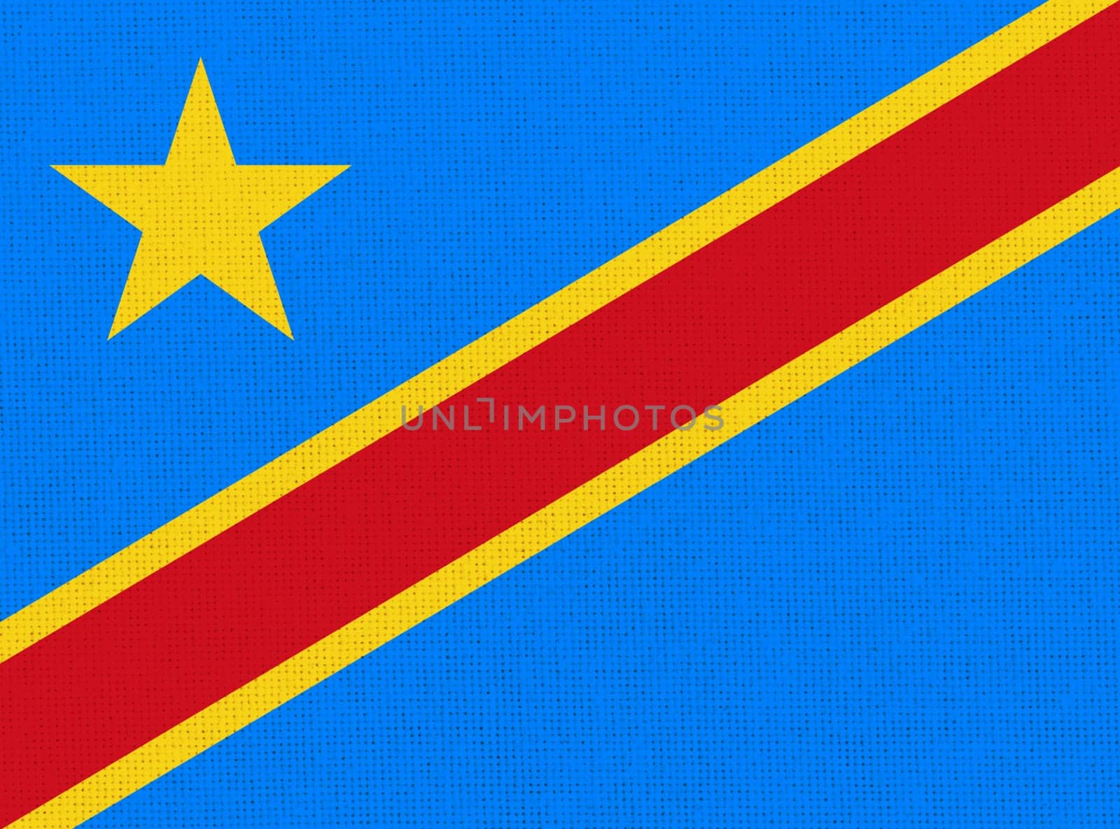 flag of Republic of Congo. National Congolese flag on fabric. Congolese national flag on textured background. Fabric texture. Republic of Congo. African country. State symbol of Congo