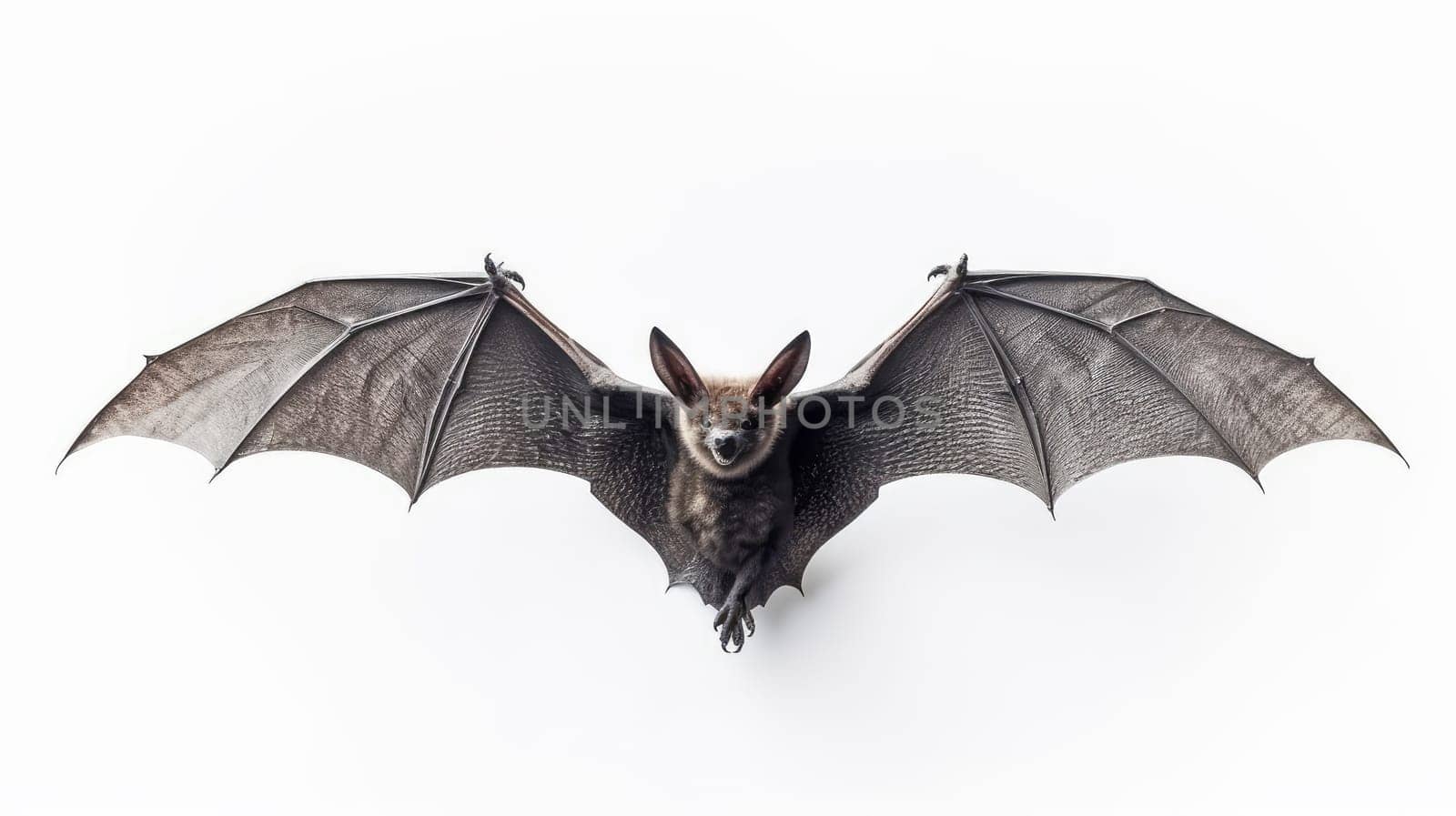 Bat nocturnal Mammal with openend wings isolated on white background. artificial art