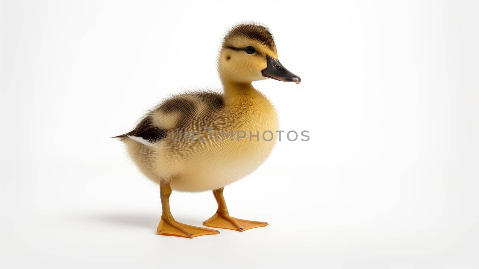 Baby Duck isolated on white background. Artificial Art