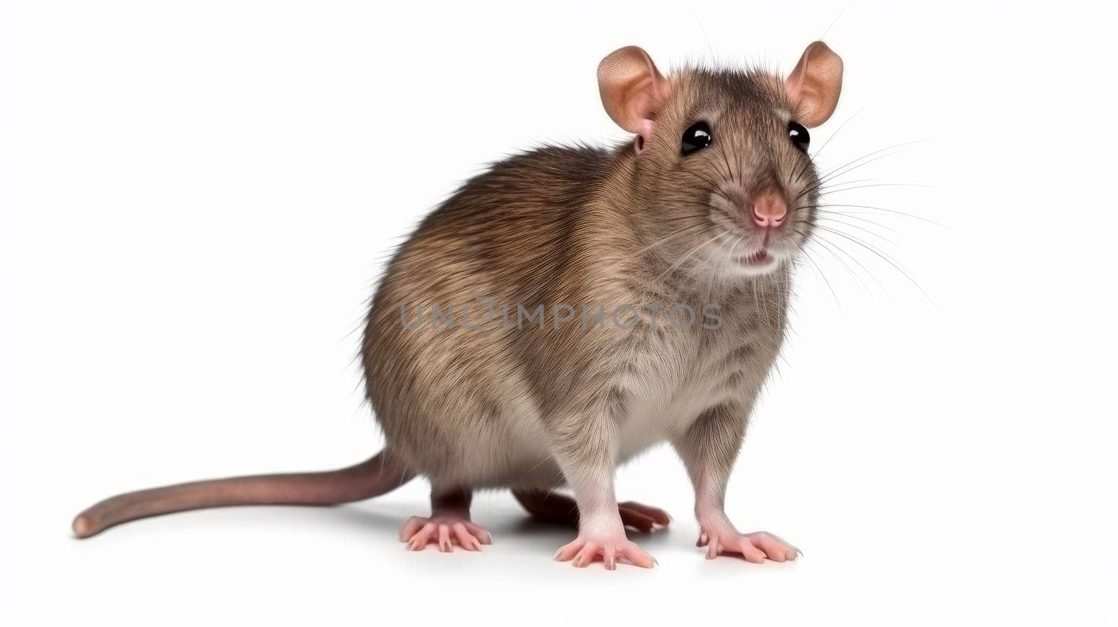 Adorable Domestic Mammal with Whiskers on White Background. artificial art