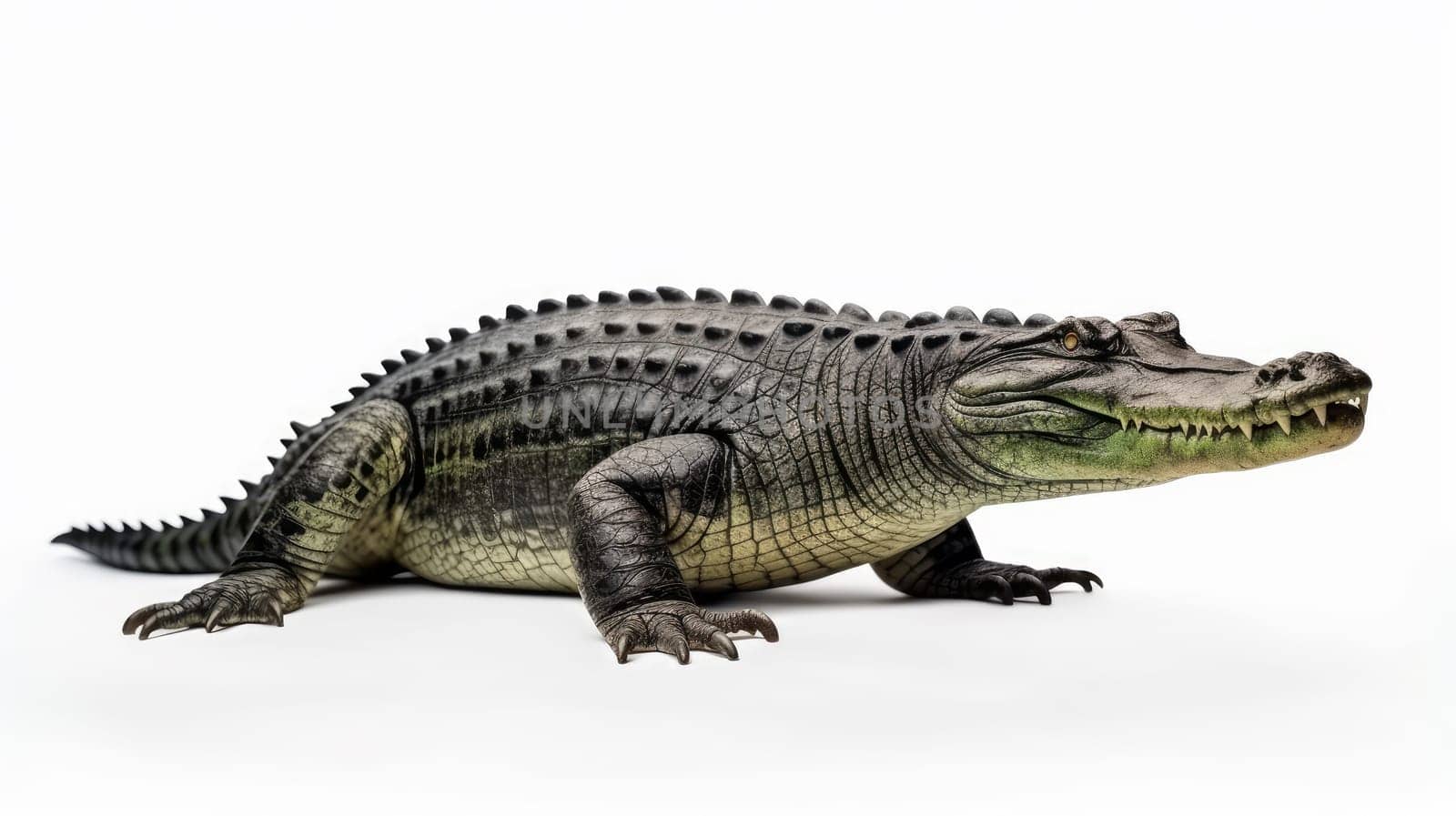 Exotic Alligator isolated on white background. artificial art