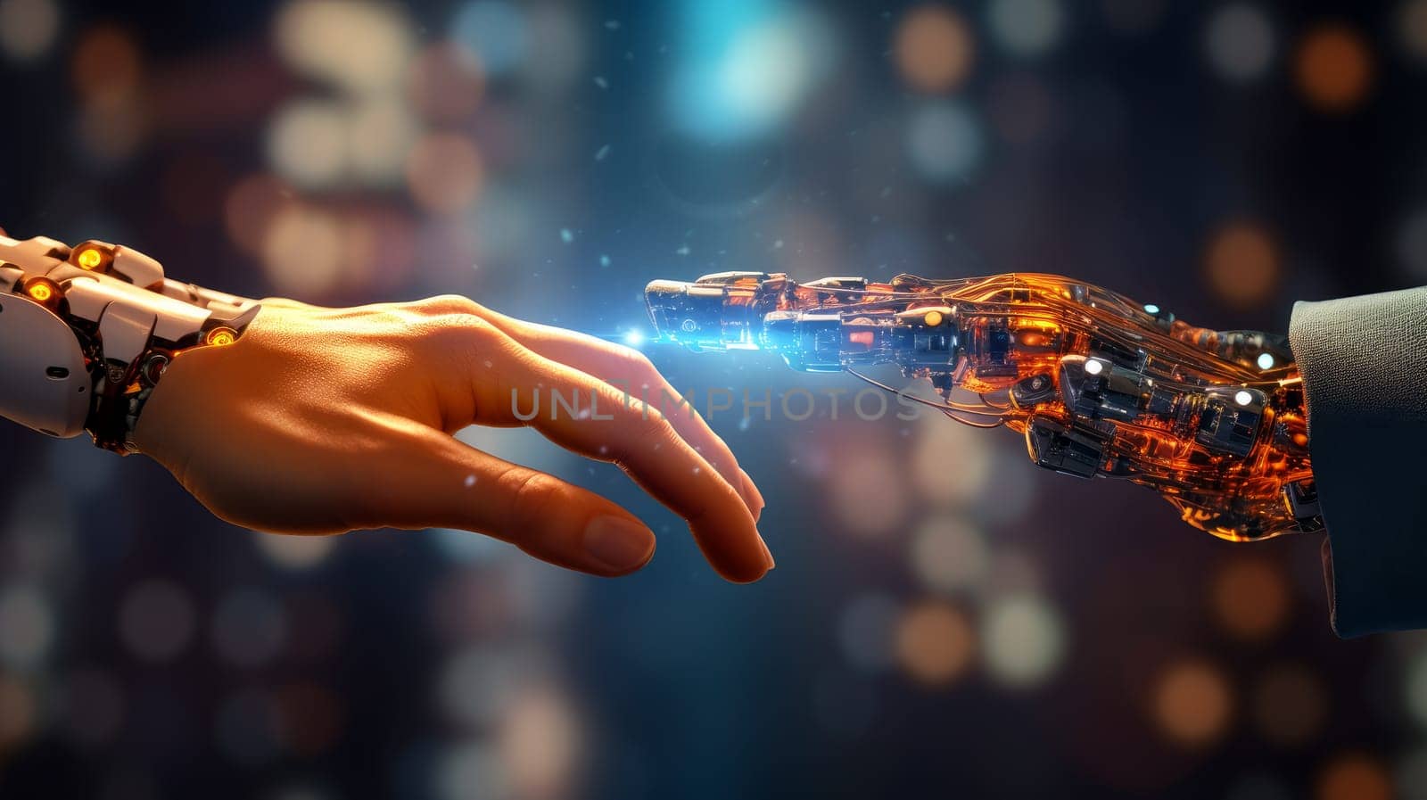 Concept of Artificial intelligence AI research of robot and cyborg development for future of people living. Digital data mining and machine learning technology design for computer brain.