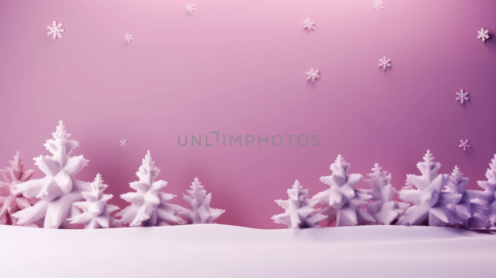 Christmas holiday star and fir branch background in bright purple colours. Winter theme wallpaper.