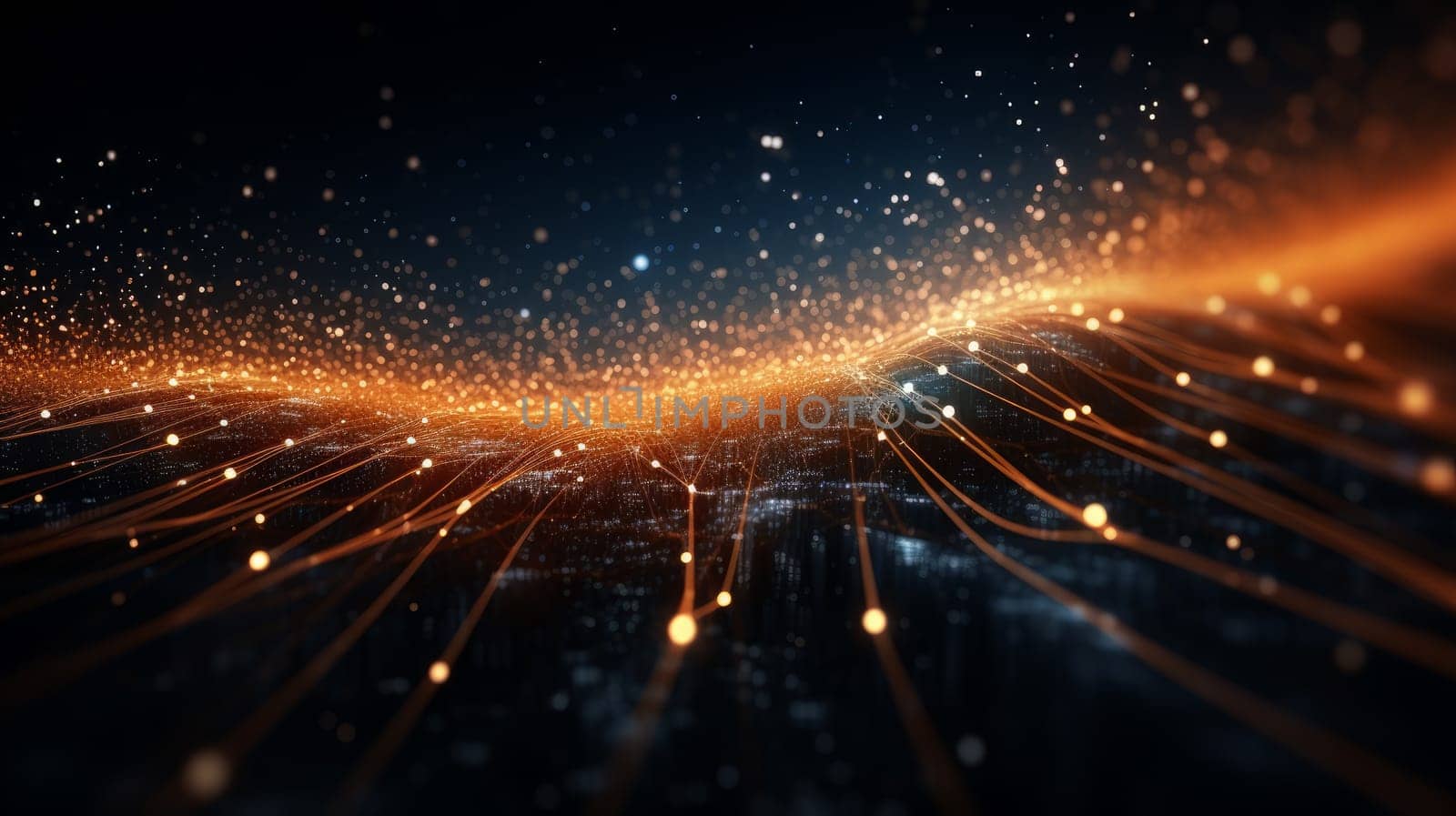 Abstract technology particles mesh background. Generated Artifical Art