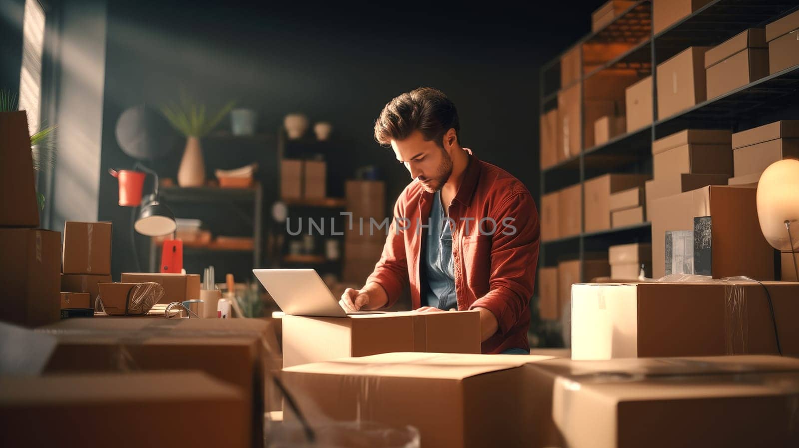 Concept from small business and entrepreneurship, from young Startup. Generatated Artificial Art.