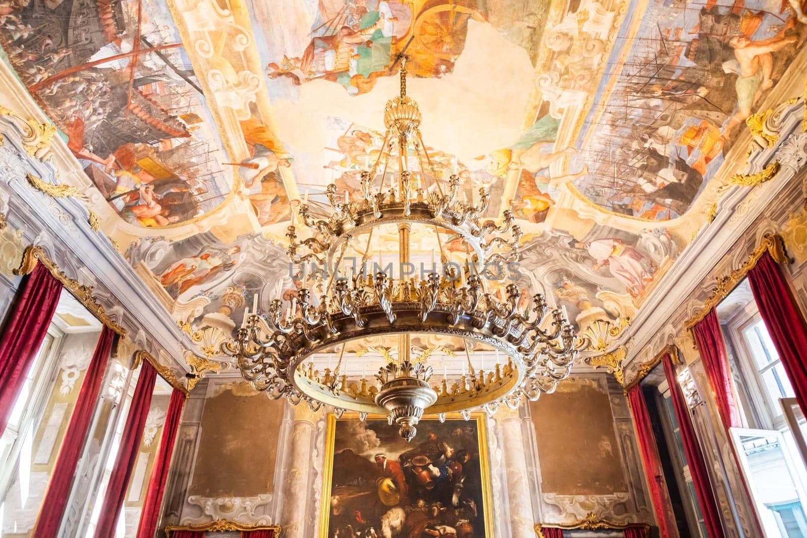 Genova, Italy - 8 August 2023: Palazzo Spinola - Spinola Palace antique luxury interior