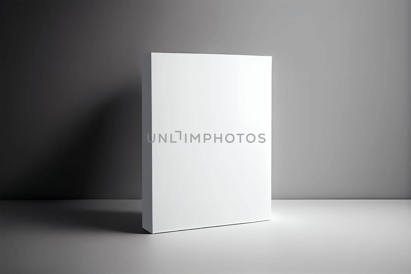 Book cover blank white vertical design template on a table - room interior