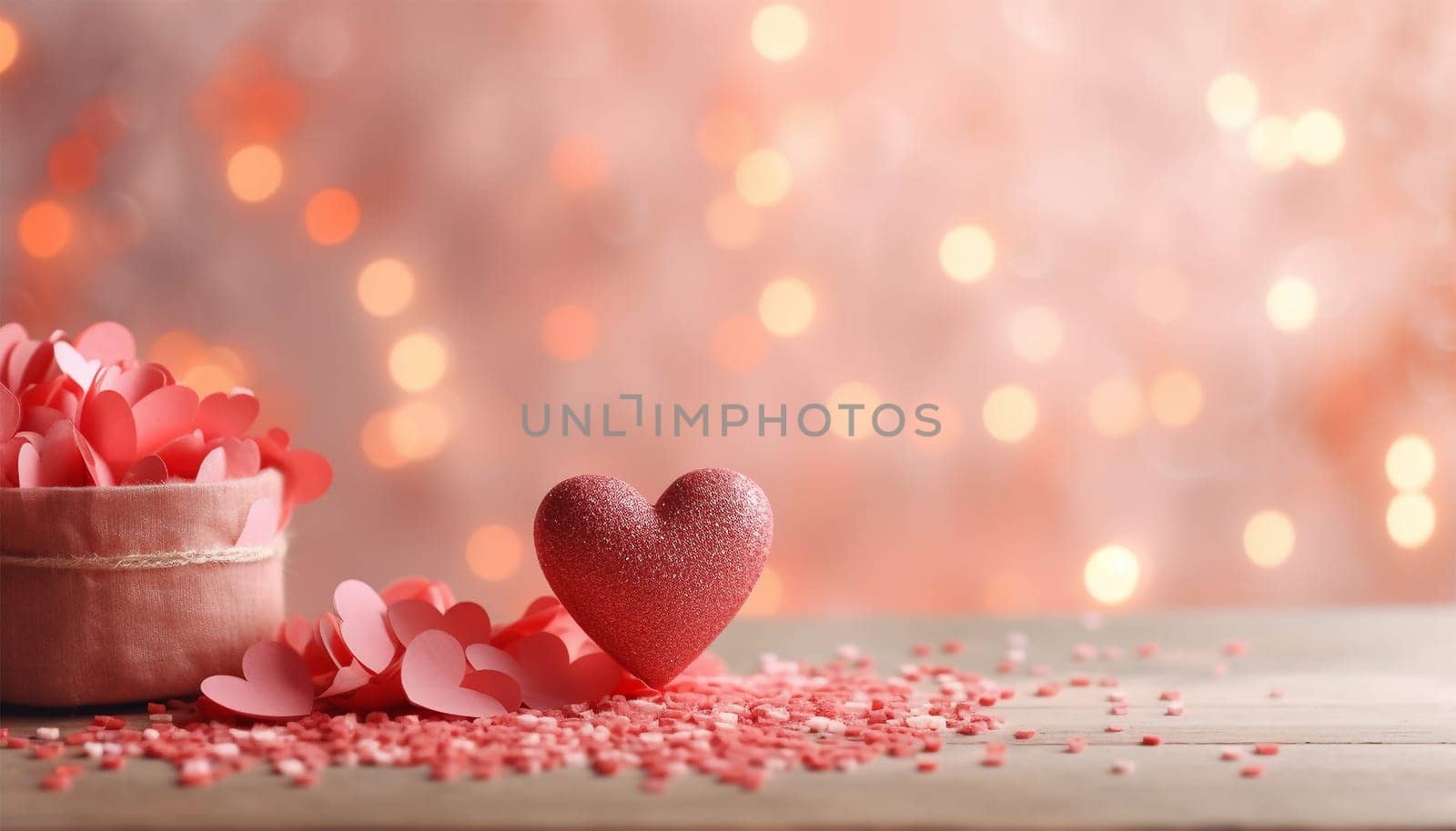 Valentine's day design. Realistic Valentine's decoration. decorative festive object. Holiday banner, web poster, flyer, stylish brochure, greeting card, cover. Romantic background. Valentines Day concept copy space