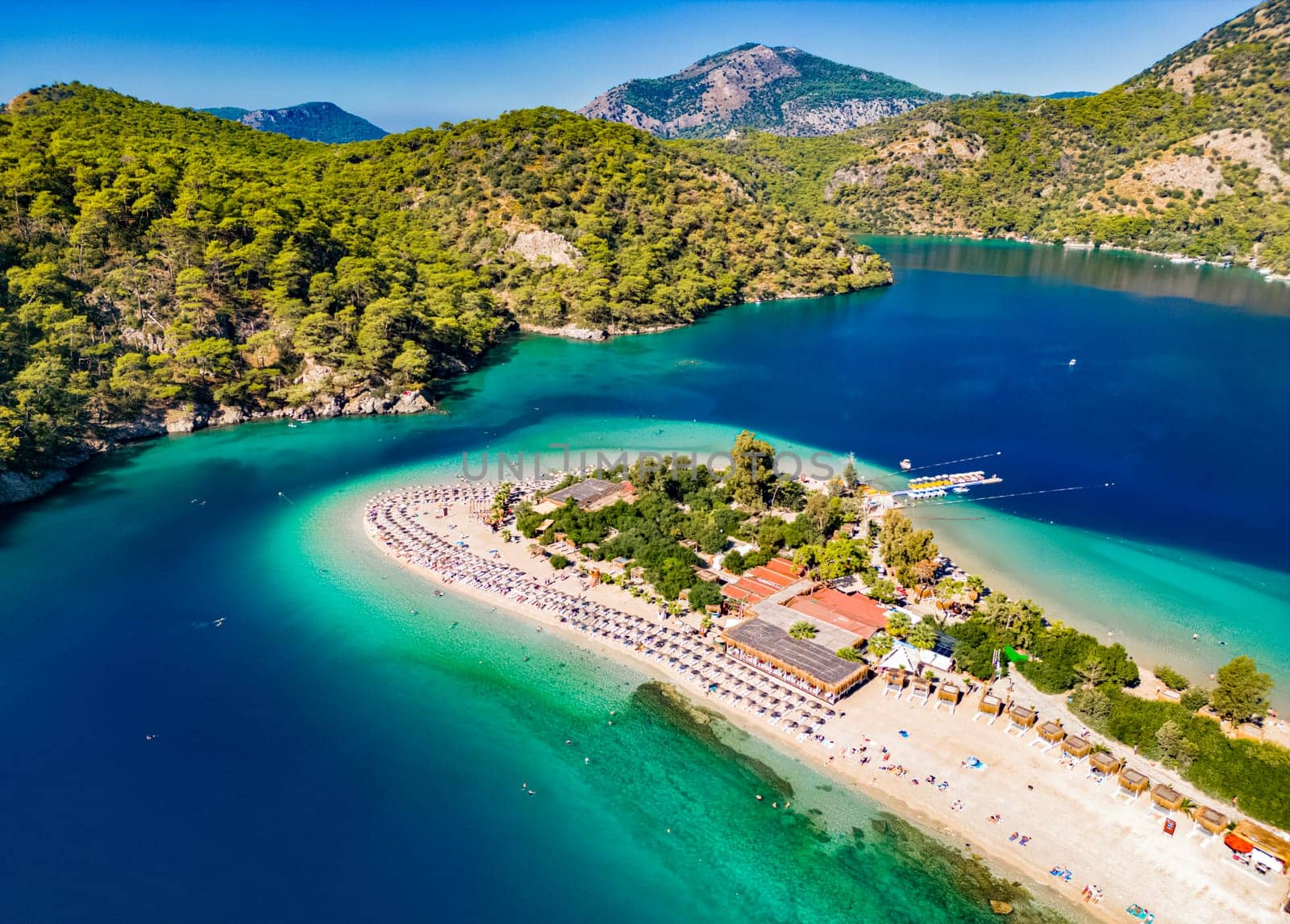Aerial view of Oludeniz in district of Fethiye, Mugla Province, Turkey
