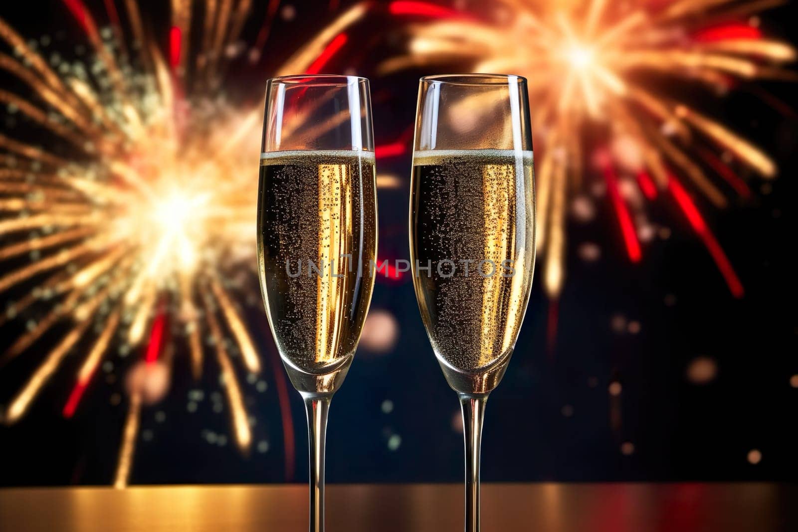 Champagne glasses for toasting generated by artificial intelligence