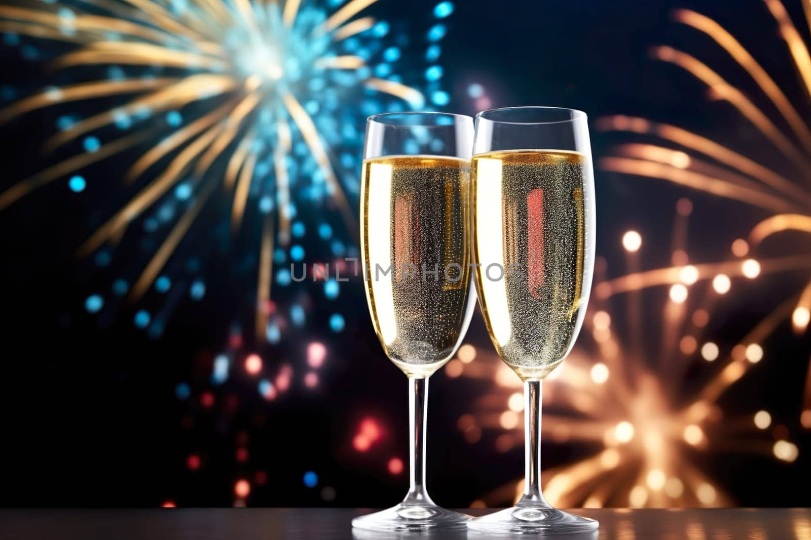 Champagne glasses for toasting generated by artificial intelligence
