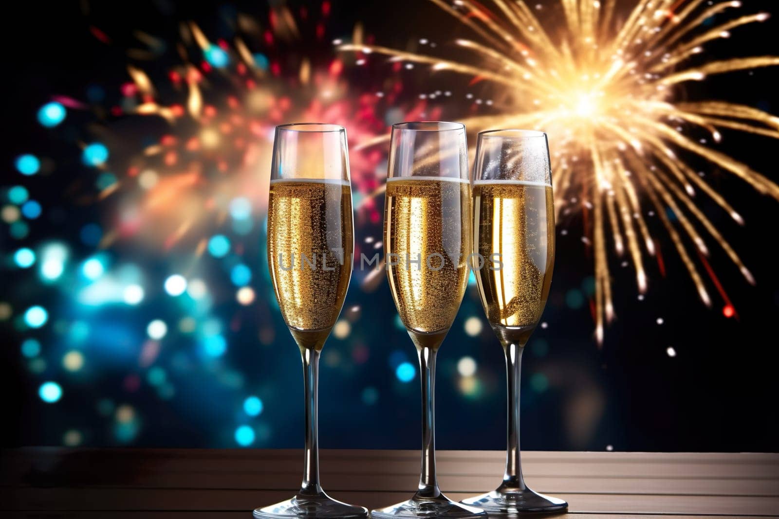 Champagne glasses for toasting generated by artificial intelligence