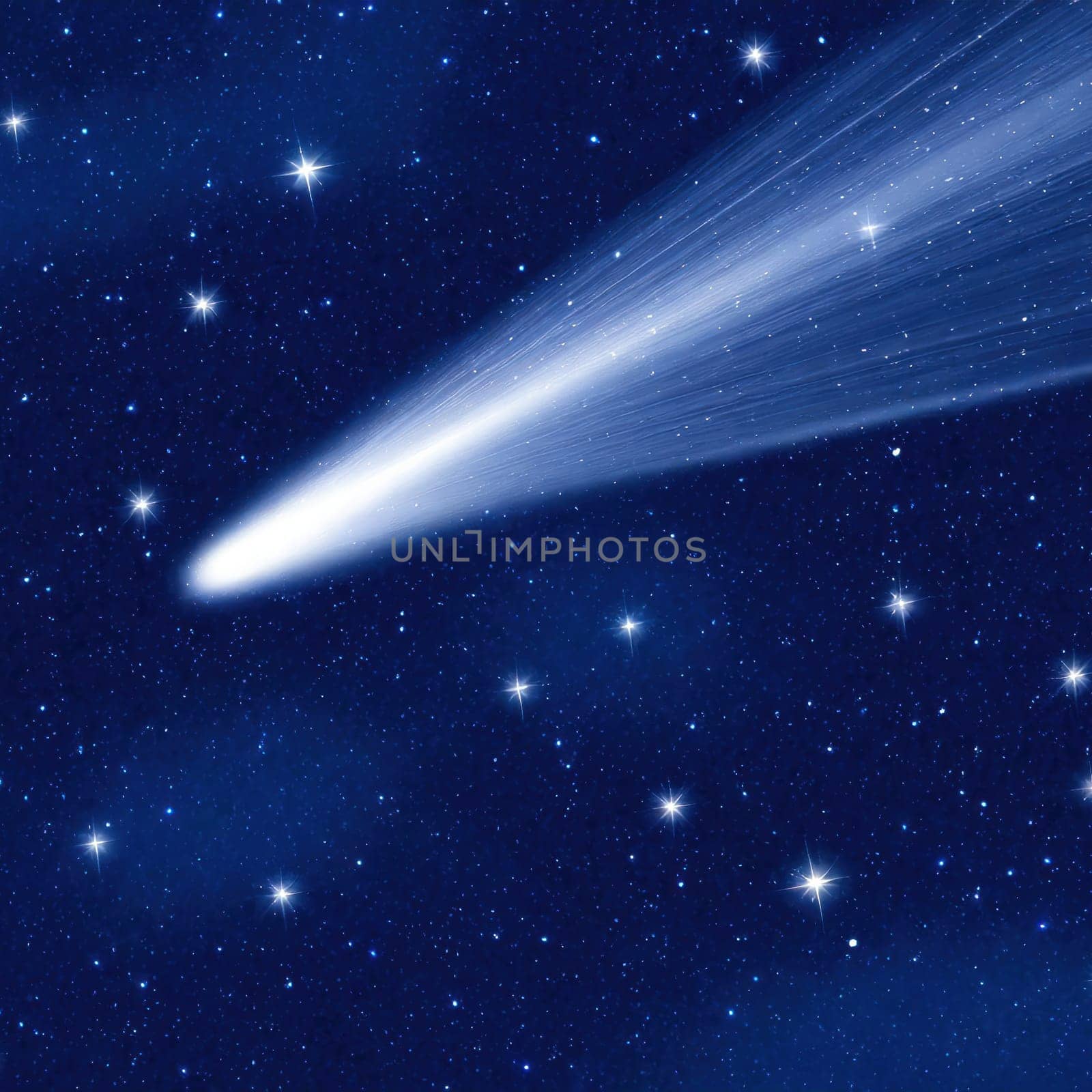 shooting star for wishing trailing across the sky at night generative ai