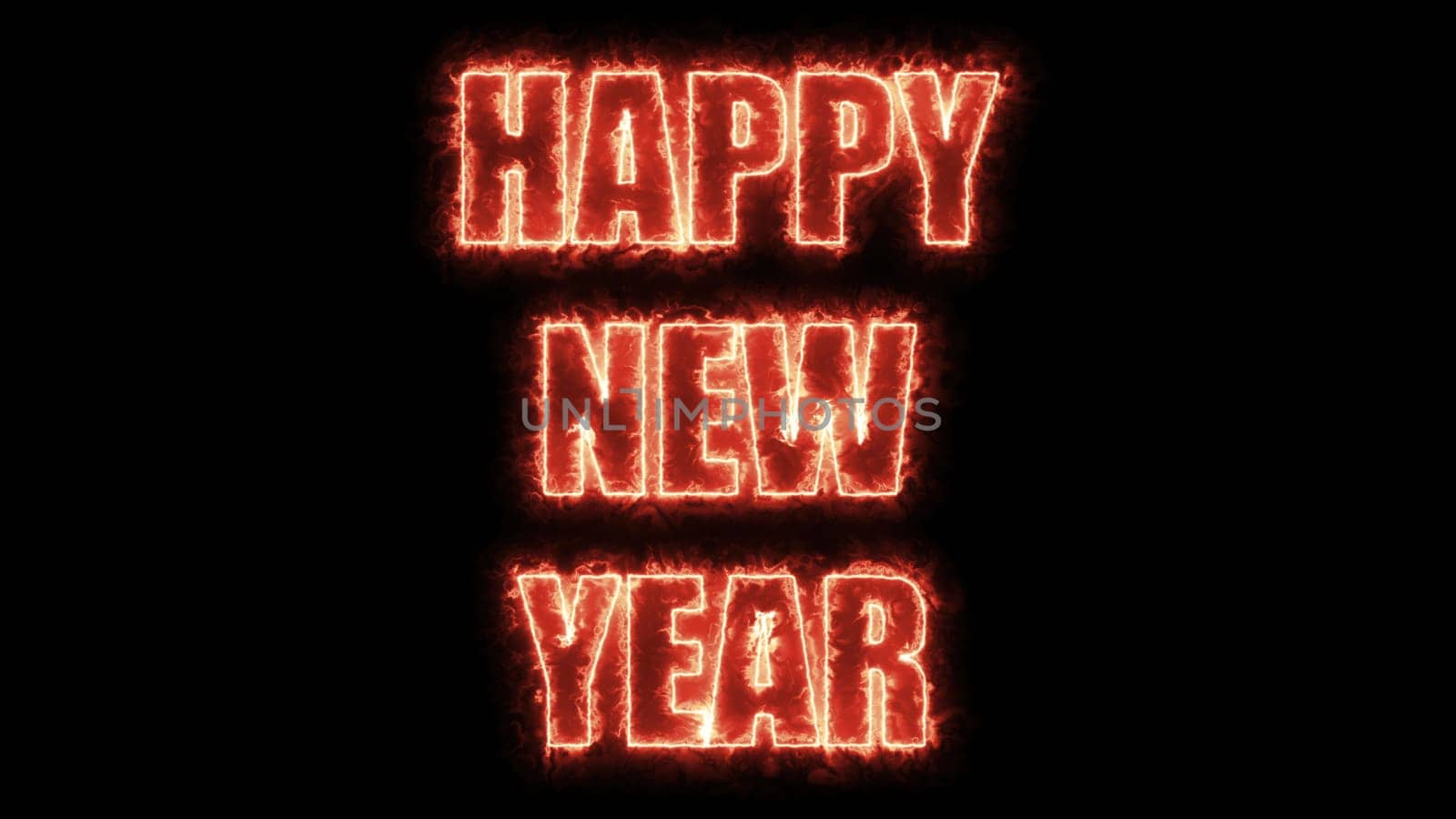 Happy New Year text. Computer generated 3d render