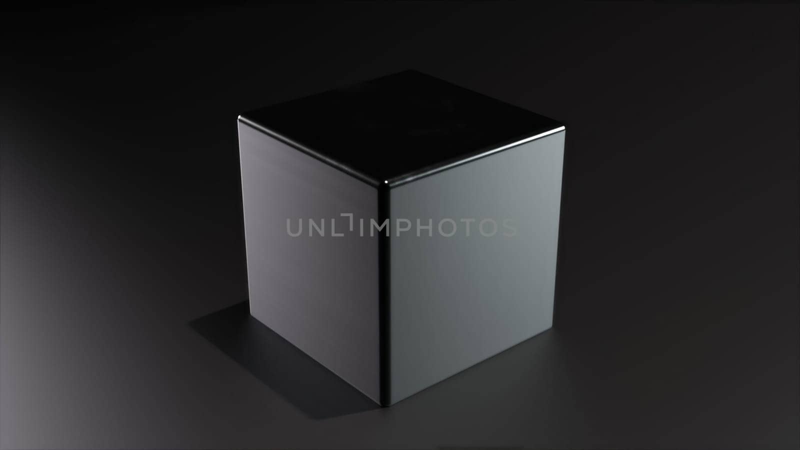 Abstract silver cube. Computer generated 3d render