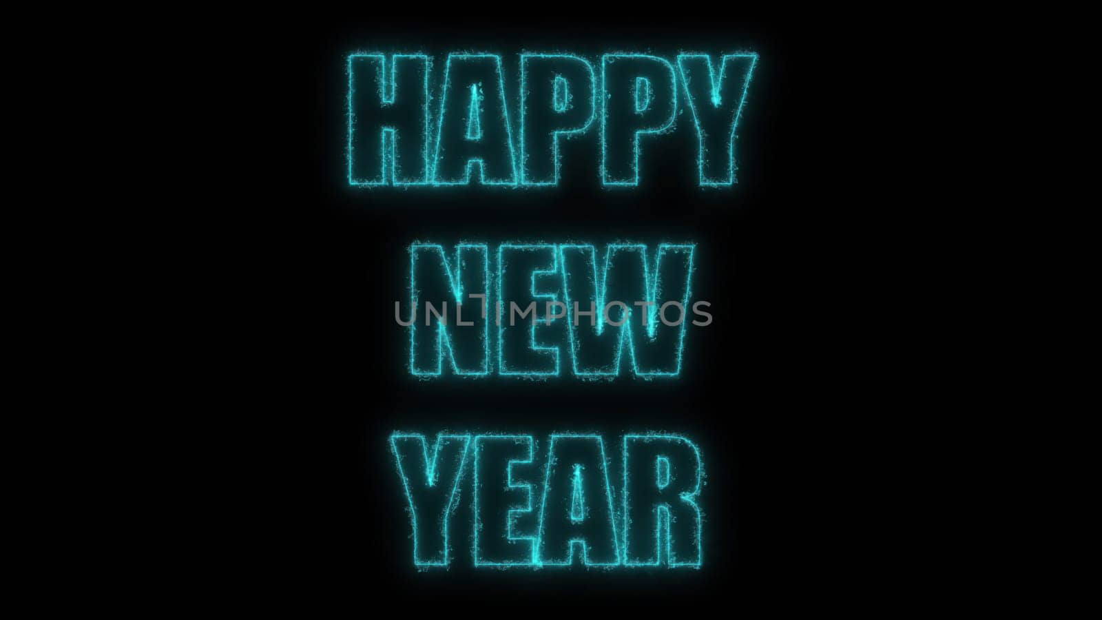 Happy New Year text. Computer generated 3d render